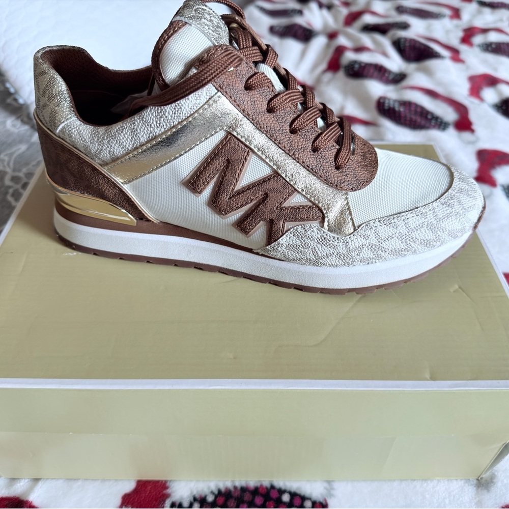 Michael Kors Women's Metallic and Brown Sneakers